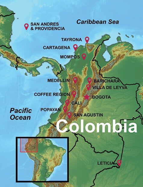 Map of our Colombia Tours