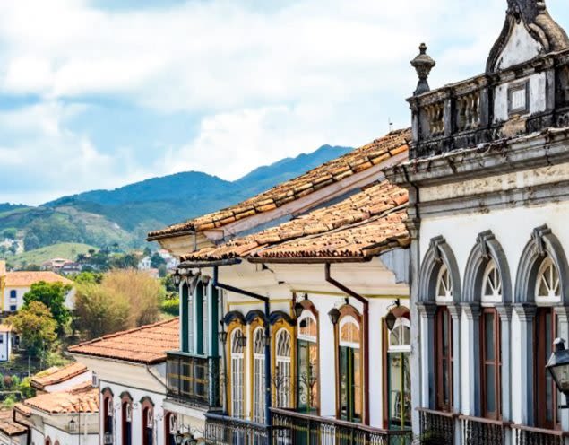 Rooftops of buildings in Ouro Preto, Brazil