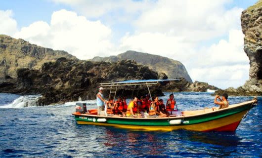 Tour group on fishing boat