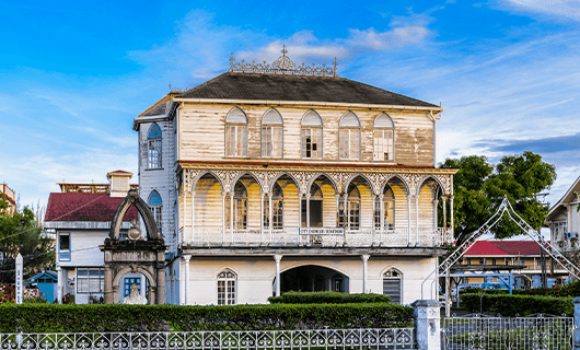 beautiful historic Colonial building in Georgetown Guyana