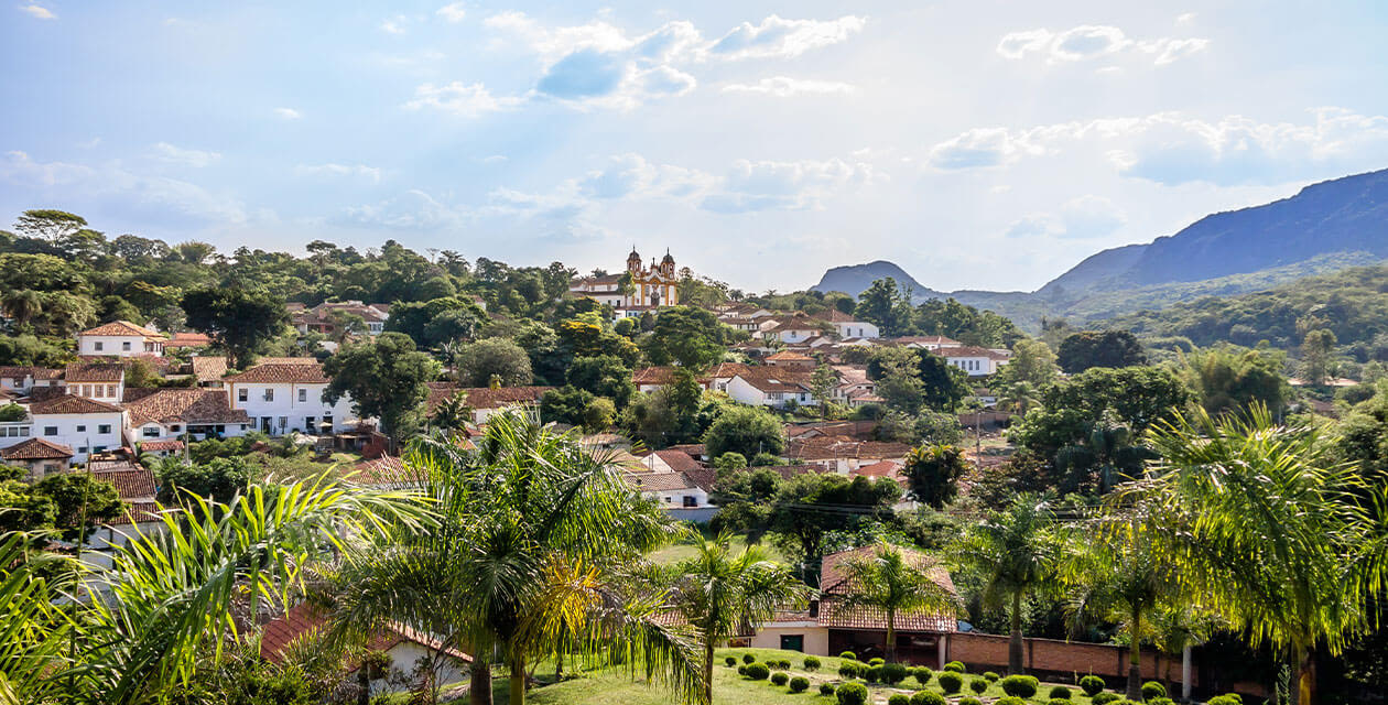 Tiradentes distant shot of town on hill