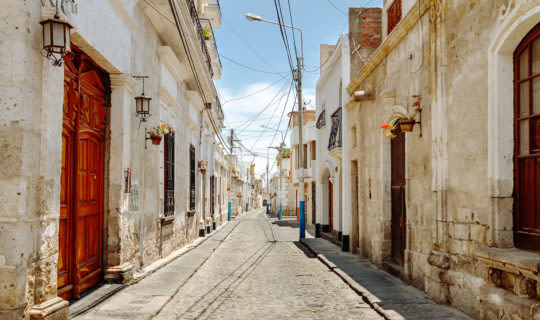 quaint street in a neighborhood of arequipa