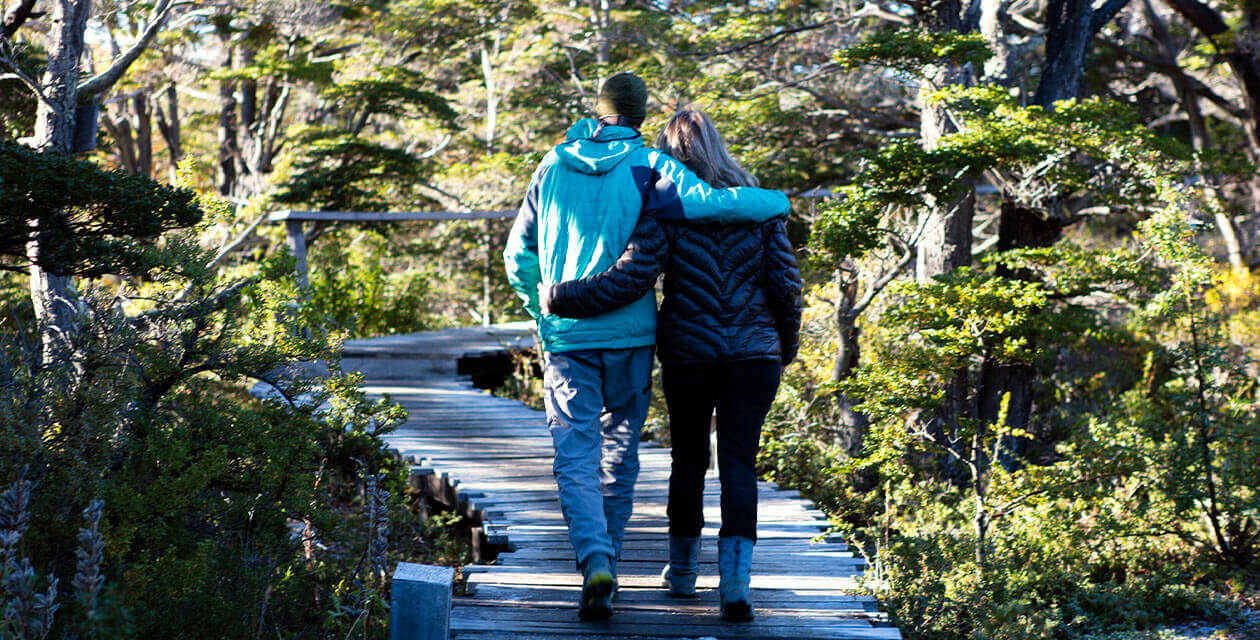 Couple hiking in patagonia